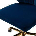 Ilia Navy Velvet Ergonomic Adjustable Height Swivel Task Chair 9 Ilia Navy Velvet Ergonomic Adjustable Height Swivel Task Chair