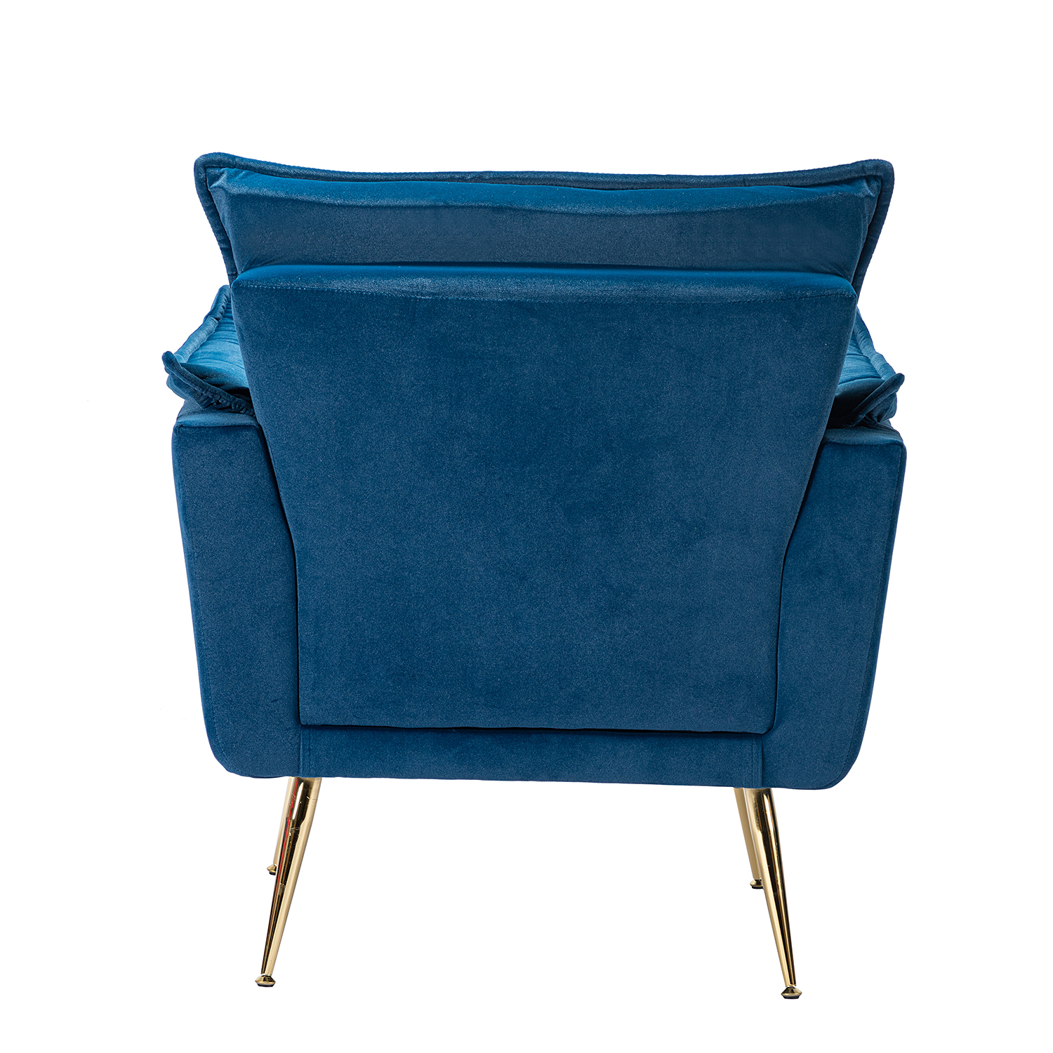 Ilia Navy Velvet Tufted Accent Armchair with Golden Legs 4 Ilia Navy Velvet Tufted Accent Armchair with Golden Legs - Image 4
