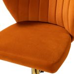 Ilia Orange Velvet Ergonomic Adjustable Height Swivel Task Chair