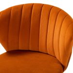 Ilia Orange Velvet Ergonomic Adjustable Height Swivel Task Chair