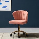 Ilia Pink Velvet Ergonomic Adjustable Height Swivel Task Chair 6 Ilia Pink Velvet Ergonomic Adjustable Height Swivel Task Chair
