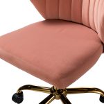 Ilia Pink Velvet Ergonomic Adjustable Height Swivel Task Chair 9 Ilia Pink Velvet Ergonomic Adjustable Height Swivel Task Chair