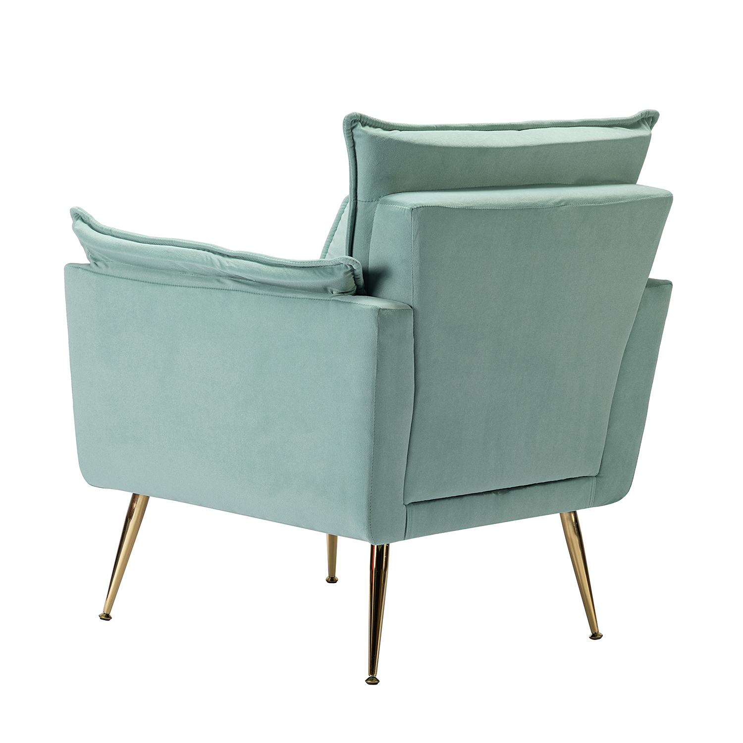 Ilia Sage Velvet Tufted Accent Armchair with Golden Legs 3 Ilia Sage Velvet Tufted Accent Armchair with Golden Legs - Image 3