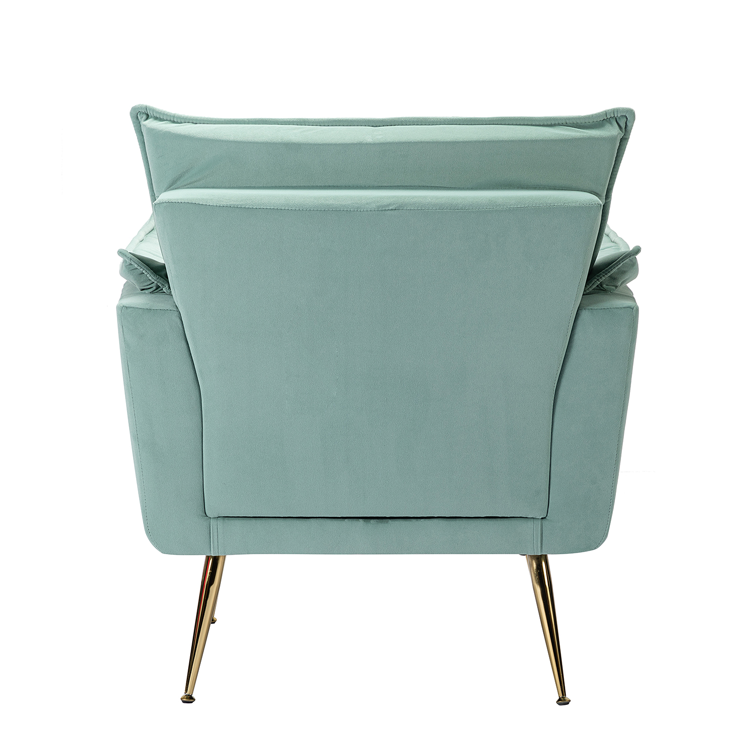 Ilia Sage Velvet Tufted Accent Armchair with Golden Legs 4 Ilia Sage Velvet Tufted Accent Armchair with Golden Legs - Image 4