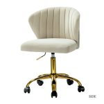 Ilia Tan Velvet Ergonomic Adjustable Height Swivel Task Chair 7 Ilia Tan Velvet Ergonomic Adjustable Height Swivel Task Chair