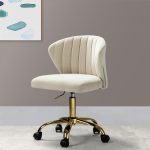 Ilia Tan Velvet Ergonomic Adjustable Height Swivel Task Chair 6 Ilia Tan Velvet Ergonomic Adjustable Height Swivel Task Chair