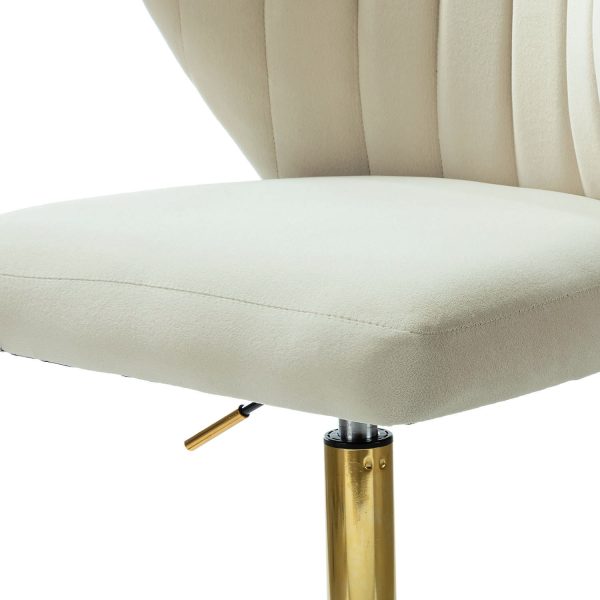Ilia Tan Velvet Ergonomic Adjustable Height Swivel Task Chair 3