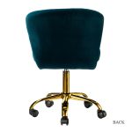 Ilia Teal Velvet Ergonomic Adjustable Height Swivel Task Chair 8 Ilia Teal Velvet Ergonomic Adjustable Height Swivel Task Chair