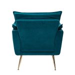 Ilia Teal Velvet Tufted Accent Armchair Golden Legs 9 Ilia Teal Velvet Tufted Accent Armchair Golden Legs