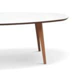 White Wood Mid-Century Modern Oval Center Table 6 White Wood Mid-Century Modern Oval Center Table