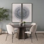 Inala White Fabric Seat Black Metal Frame Dining Chair