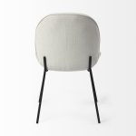 Inala White Fabric Seat Black Metal Frame Dining Chair