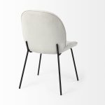 Inala White Fabric Seat Black Metal Frame Dining Chair