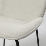 Inala White Fabric Seat Black Metal Frame Dining Chair