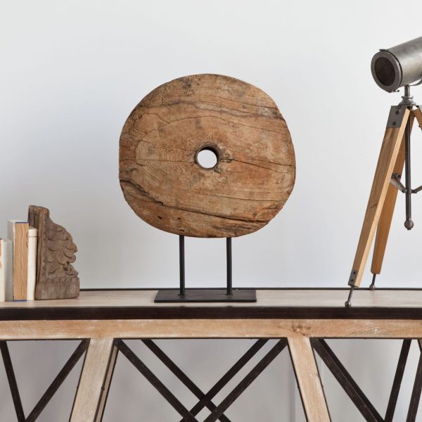 Incana 20L x 4W Natural Brown Reclaimed Wood Wheel Object 1