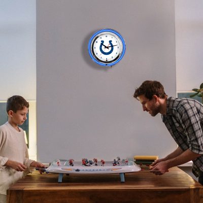 Indianapolis Colts 14" Neon Chrome Clock Lights Up Your Space