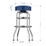 Indianapolis Colts Chrome Logo American Crafted Bar Stool