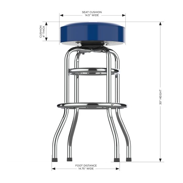 Indianapolis Colts Chrome Logo American Crafted Bar Stool 5