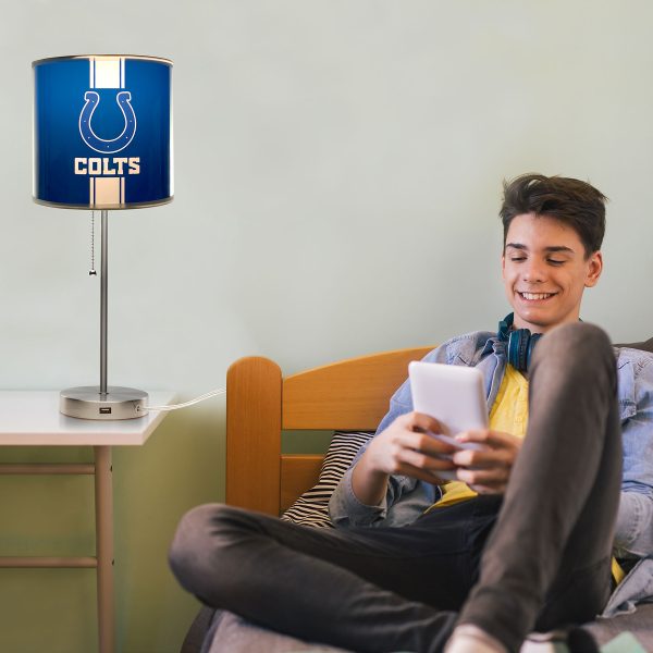 Indianapolis Colts Chrome USB Charging Lamp with Shade Insert 2