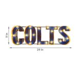 Indianapolis Colts Lighted Recycled Metal Wordmark Logo Sign