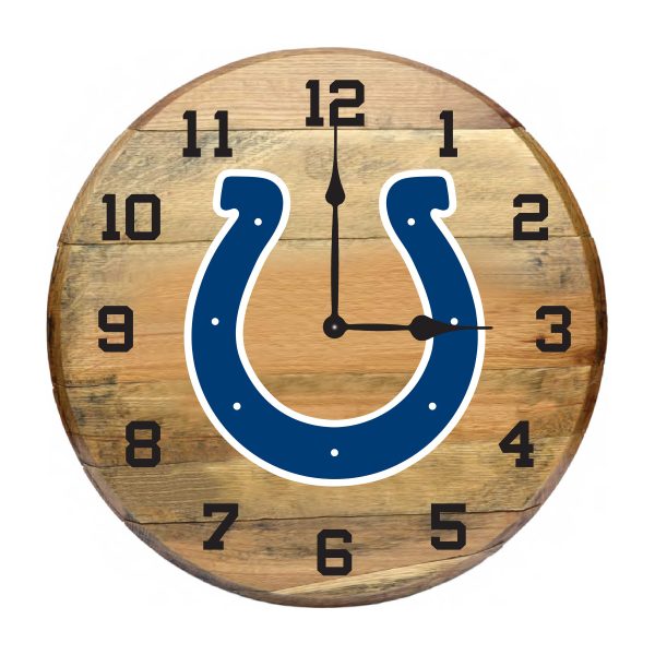 Indianapolis Colts Oak Barrel Clock Authentic Whiskey Barrel Art 2