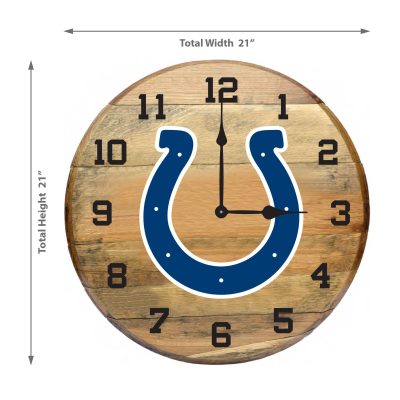 Indianapolis Colts Oak Barrel Clock Authentic Whiskey Barrel Art