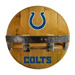Indianapolis Colts Oak Whiskey Barrel Bar Shelf