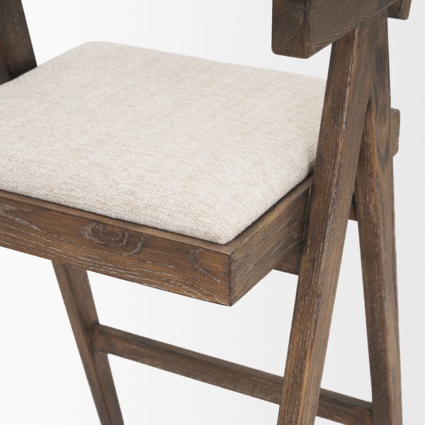 Indie Medium Brown Wood w Cane Bar Stool 8