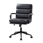 Indigo Black Faux Leather Swivel Ergonomic Adjustable Task Chair