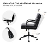 Indigo Black Faux Leather Swivel Ergonomic Adjustable Task Chair