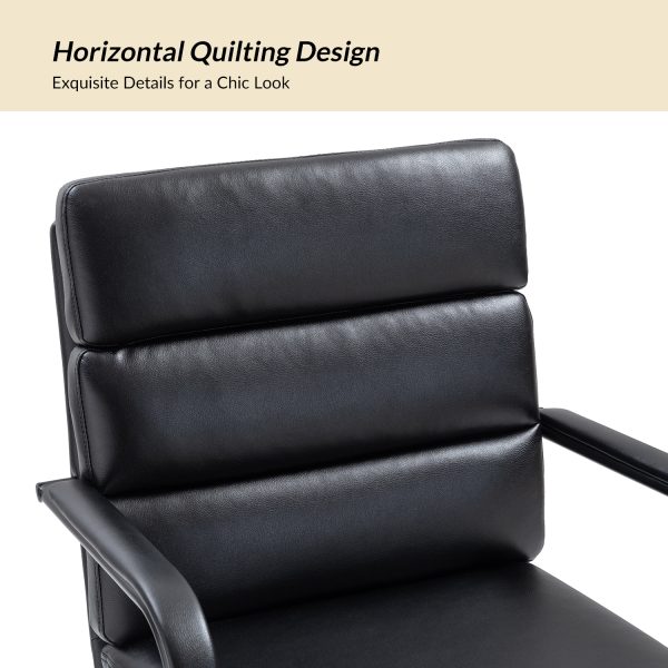 Indigo Black Faux Leather Swivel Ergonomic Adjustable Task Chair 3
