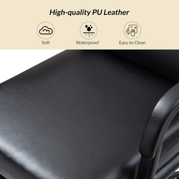 Indigo Black Faux Leather Swivel Ergonomic Adjustable Task Chair 4