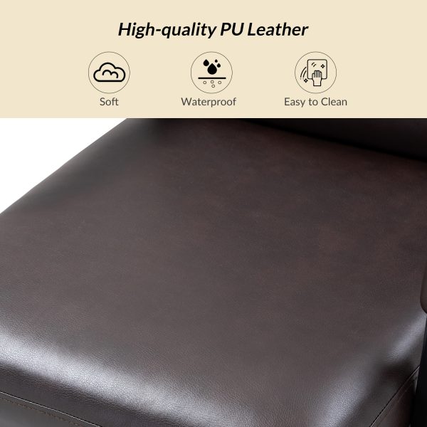 Indigo Brown Faux Leather Swivel Ergonomic Task Chair 4