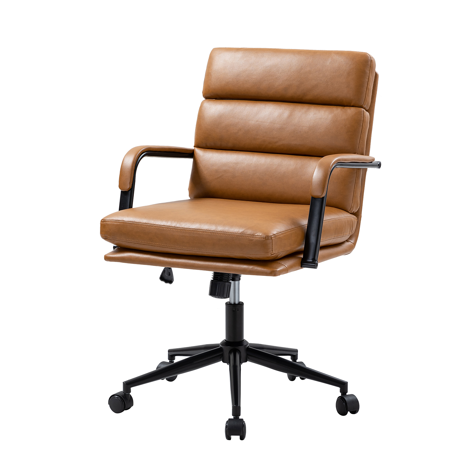 Indigo Camel Faux Leather Ergonomic Swivel Office Task Chair 2 Indigo Camel Faux Leather Ergonomic Swivel Office Task Chair - Image 2