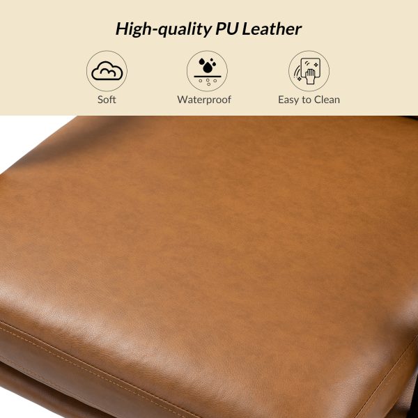 Indigo Camel Faux Leather Ergonomic Swivel Office Task Chair 4