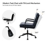 Indigo Navy Faux Leather Ergonomic Swivel Task Chair 8 Indigo Navy Faux Leather Ergonomic Swivel Task Chair