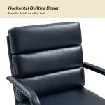 Indigo Navy Faux Leather Ergonomic Swivel Task Chair 9 Indigo Navy Faux Leather Ergonomic Swivel Task Chair
