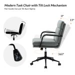 Indigo Sage Faux Leather Swivel Ergonomic Task Chair 8 Indigo Sage Faux Leather Swivel Ergonomic Task Chair