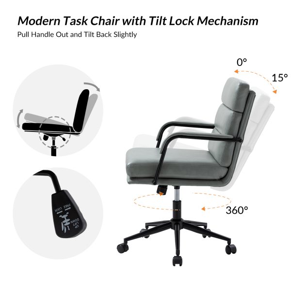 Indigo Sage Faux Leather Swivel Ergonomic Task Chair 2