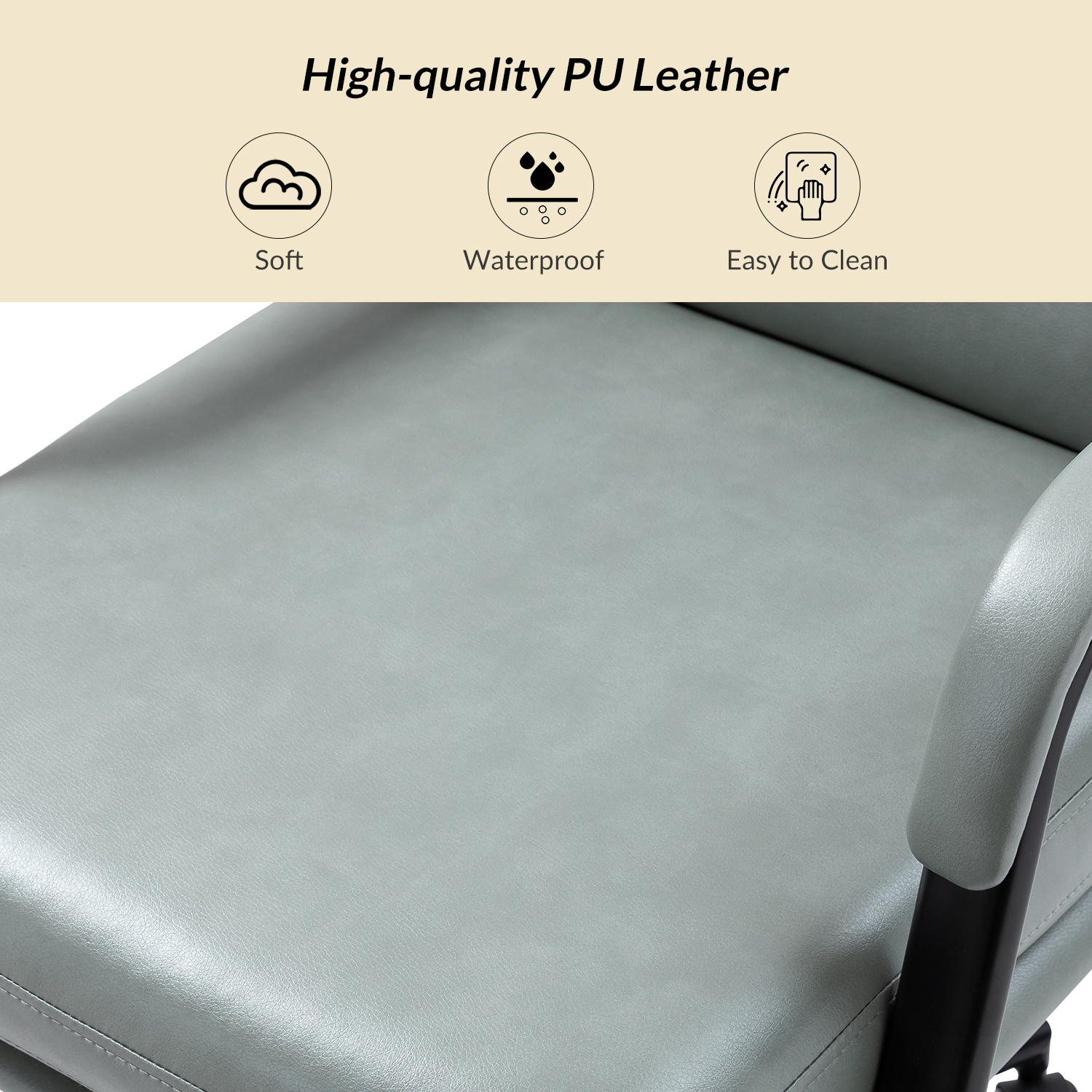 Indigo Sage Faux Leather Swivel Ergonomic Task Chair 5 Indigo Sage Faux Leather Swivel Ergonomic Task Chair - Image 5