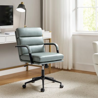 Indigo Sage Faux Leather Swivel Ergonomic Task Chair