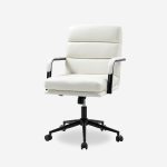 Indigo White Faux Leather Ergonomic Swivel Task Chair 7 Indigo White Faux Leather Ergonomic Swivel Task Chair