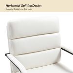 Indigo White Faux Leather Ergonomic Swivel Task Chair 9 Indigo White Faux Leather Ergonomic Swivel Task Chair
