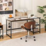 Industrial 59 Inch Computer Desk with Shelves and Side Hook 22 Industrial 59 Inch Computer Desk with Shelves and Side Hook