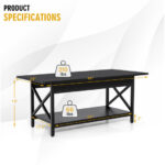 Industrial Coffee Table with 2-Tier Storage and Retro Design 25 Industrial Coffee Table with 2-Tier Storage and Retro Design