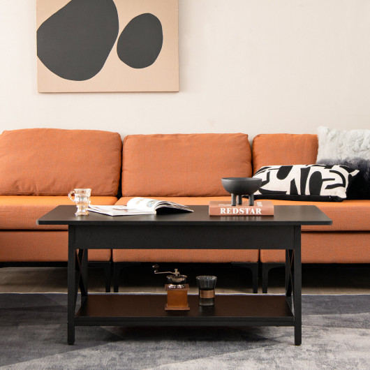 Industrial Coffee Table with 2-Tier Storage and Retro Design 13 Industrial Coffee Table with 2-Tier Storage and Retro Design - Image 13