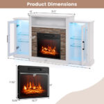 Industrial Fireplace TV Stand with 16-Color LED for 65" TVs