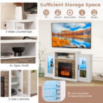 Industrial Fireplace TV Stand with 16-Color LED for 65" TVs