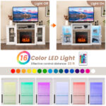 Industrial Fireplace TV Stand with 16-Color LED for 65" TVs