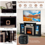 Industrial Fireplace TV Stand with 16-Color LED for 65" TVs
